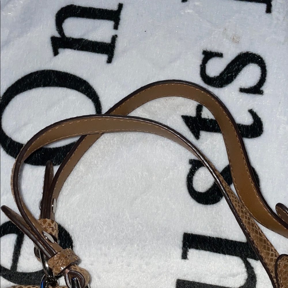 Coach Vintage Penelope Ivory Leather/ Brown Snakeskin Carryall Women's Handbag - Picture 3 of 16